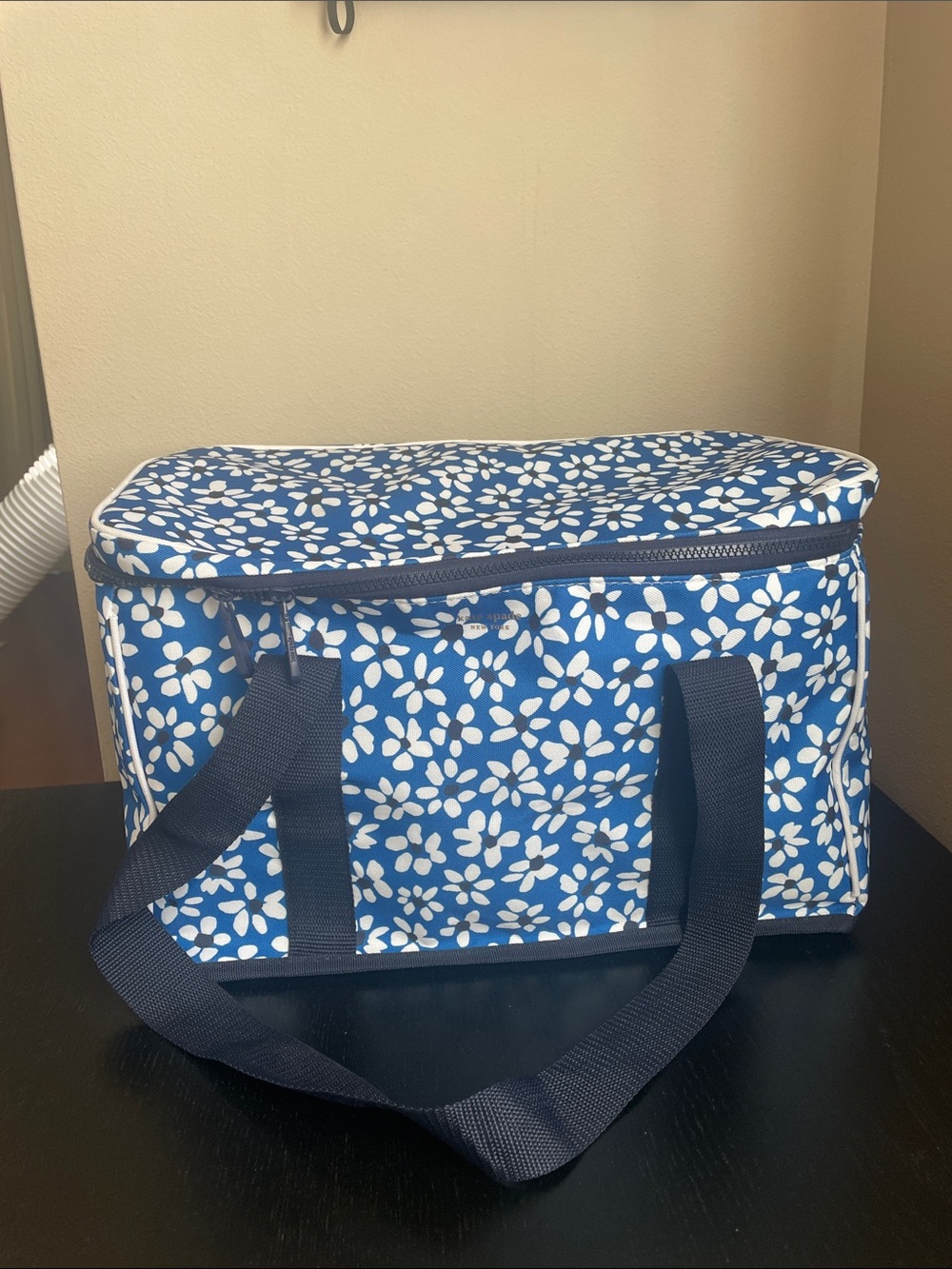 Kate Spade Cooler Bag Blue White Flowers Large Insulated Beach Picnic Road Trip